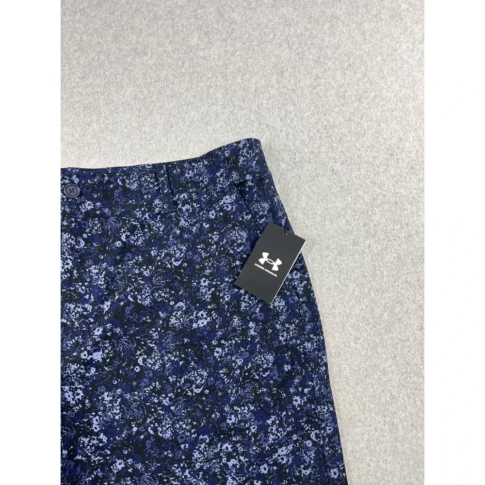 Under Armour Drive Printed Golf Short Mens 42 Blue US Storm 10